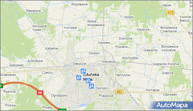 mapa Janiszewice, Janiszewice na mapie Targeo