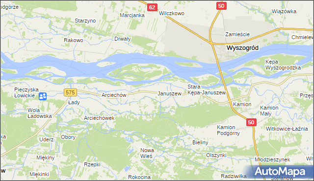 mapa Januszew, Januszew na mapie Targeo