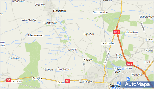 mapa Jelitów gmina Raszków, Jelitów gmina Raszków na mapie Targeo