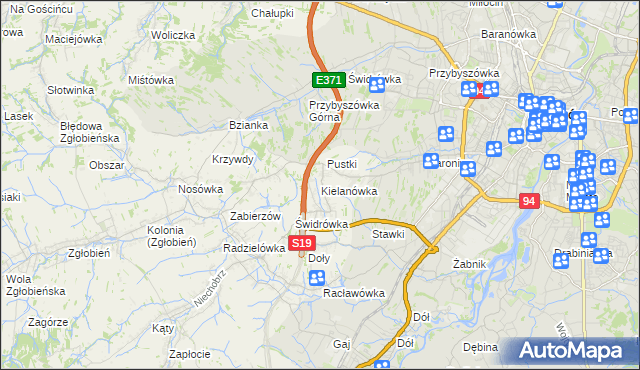 mapa Kielanówka, Kielanówka na mapie Targeo