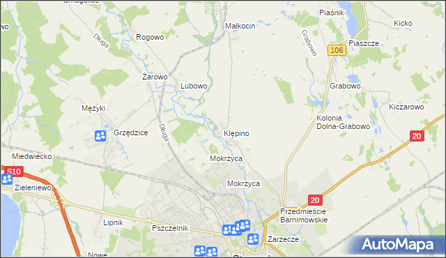 mapa Klępino, Klępino na mapie Targeo