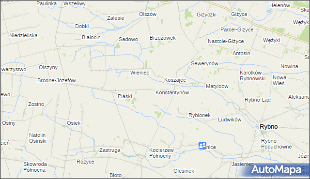 mapa Konstantynów gmina Kocierzew Południowy, Konstantynów gmina Kocierzew Południowy na mapie Targeo