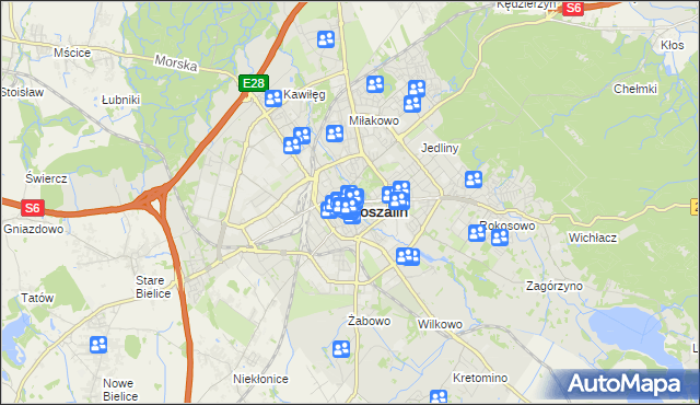 mapa Koszalina, Koszalin na mapie Targeo