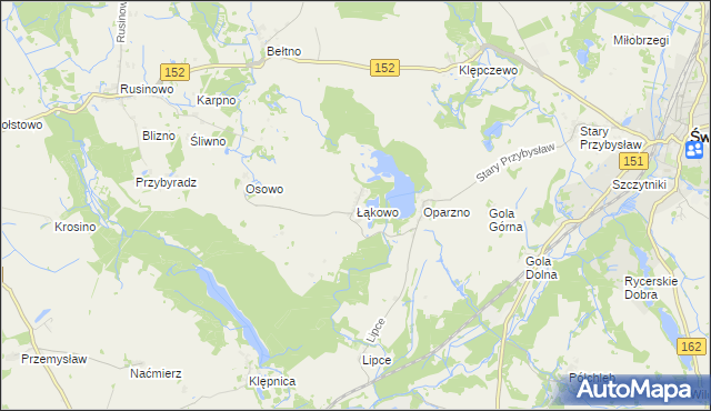 mapa Łąkowo, Łąkowo na mapie Targeo