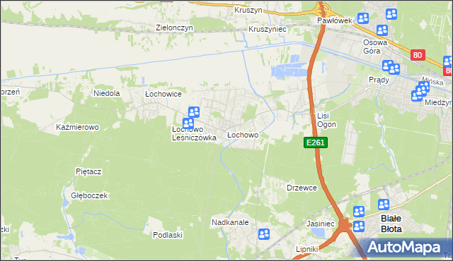 mapa Łochowo, Łochowo na mapie Targeo