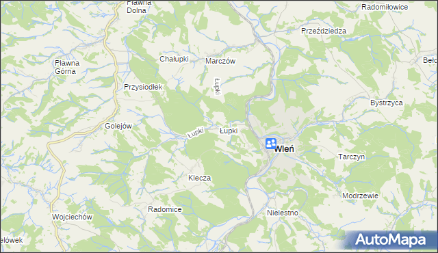 mapa Łupki gmina Wleń, Łupki gmina Wleń na mapie Targeo