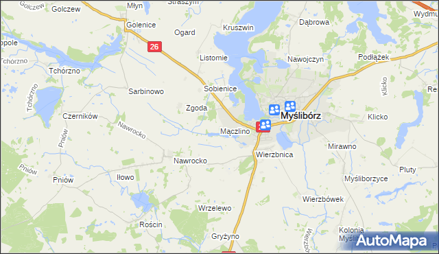 mapa Mączlino, Mączlino na mapie Targeo