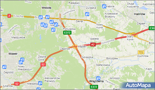 mapa Majdan gmina Wiązowna, Majdan gmina Wiązowna na mapie Targeo