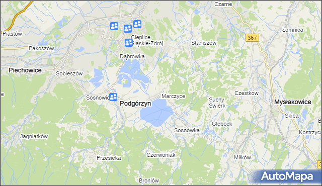 mapa Marczyce, Marczyce na mapie Targeo
