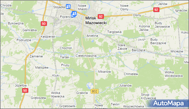 mapa Marianka gmina Mińsk Mazowiecki, Marianka gmina Mińsk Mazowiecki na mapie Targeo