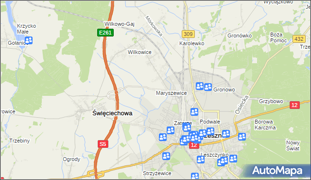 mapa Maryszewice, Maryszewice na mapie Targeo