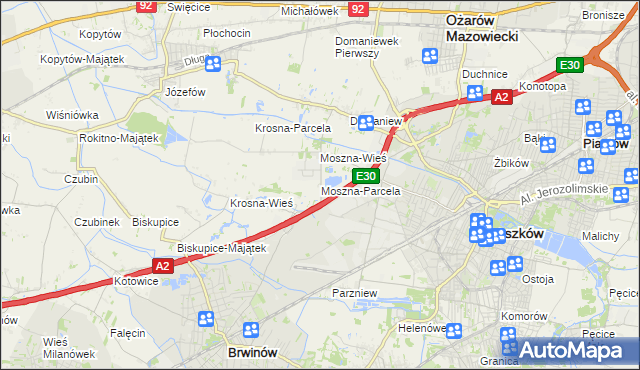 mapa Moszna-Parcela, Moszna-Parcela na mapie Targeo