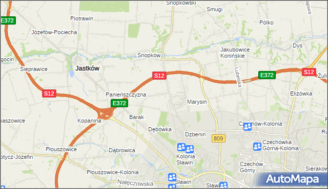 mapa Natalin gmina Jastków, Natalin gmina Jastków na mapie Targeo