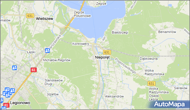 mapa Nieporęt, Nieporęt na mapie Targeo