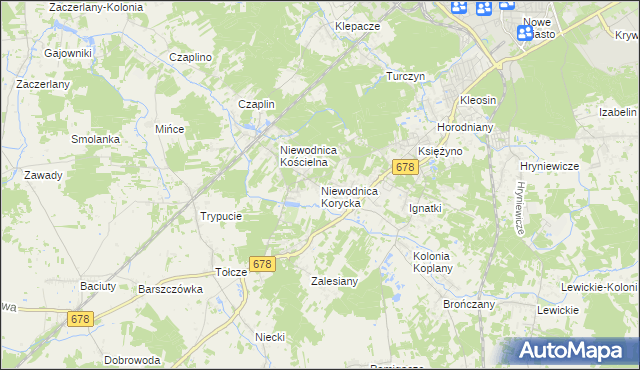 mapa Niewodnica Korycka, Niewodnica Korycka na mapie Targeo