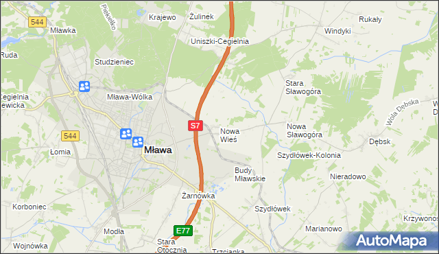 mapa Nowa Wieś gmina Szydłowo, Nowa Wieś gmina Szydłowo na mapie Targeo