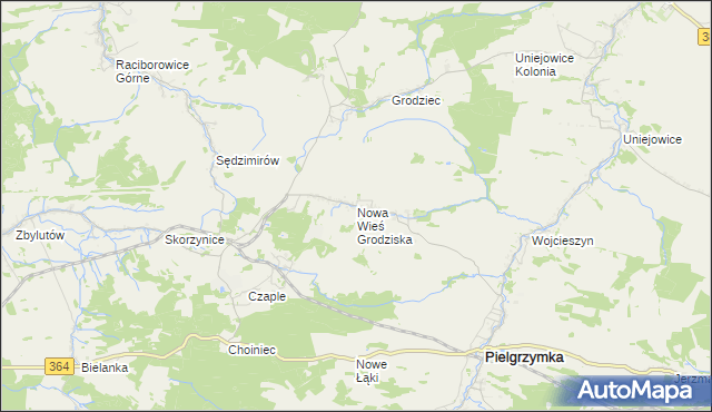 mapa Nowa Wieś Grodziska, Nowa Wieś Grodziska na mapie Targeo