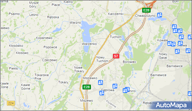 mapa Nowy Tuchom, Nowy Tuchom na mapie Targeo