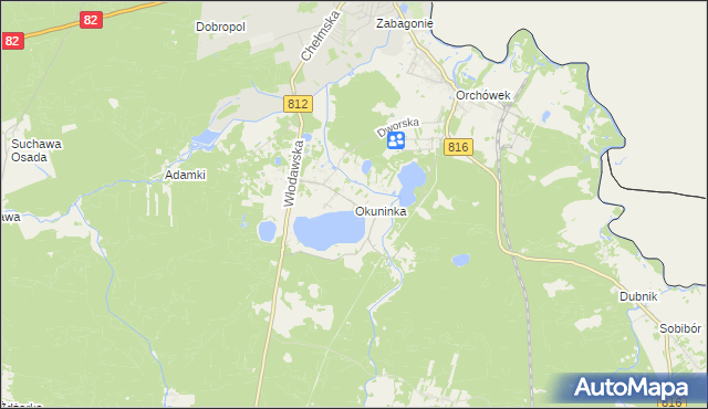 mapa Okuninka, Okuninka na mapie Targeo