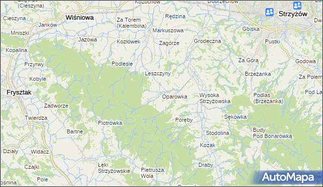 mapa Oparówka, Oparówka na mapie Targeo
