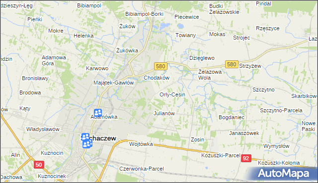 mapa Orły-Cesin, Orły-Cesin na mapie Targeo