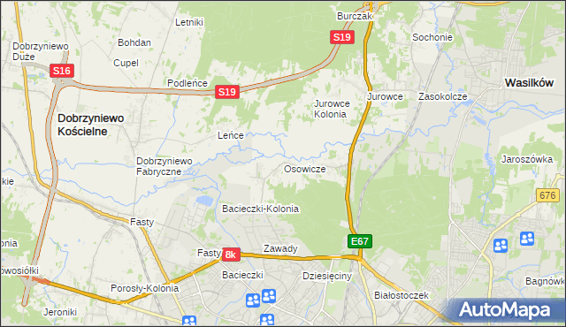 mapa Osowicze, Osowicze na mapie Targeo