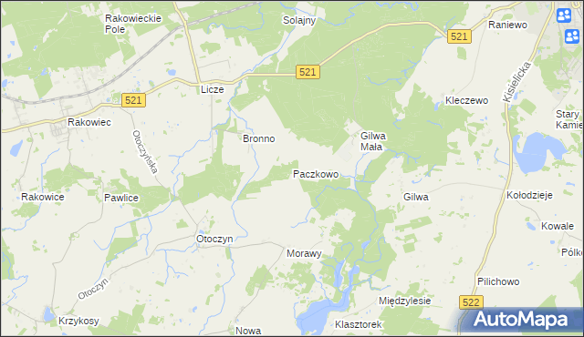 mapa Paczkowo gmina Kwidzyn, Paczkowo gmina Kwidzyn na mapie Targeo