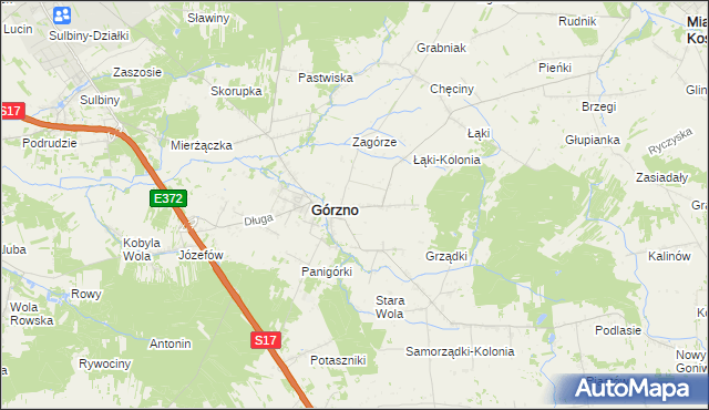 mapa Piaski gmina Górzno, Piaski gmina Górzno na mapie Targeo