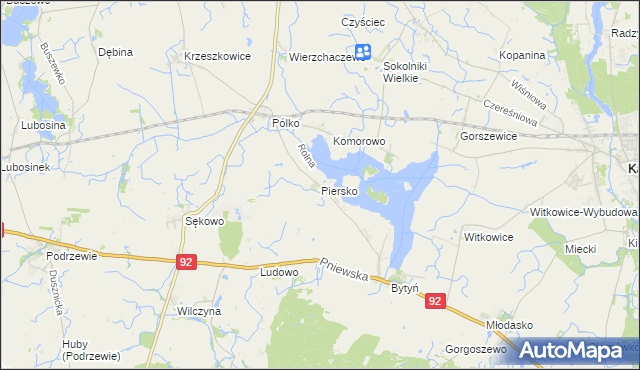 mapa Piersko, Piersko na mapie Targeo