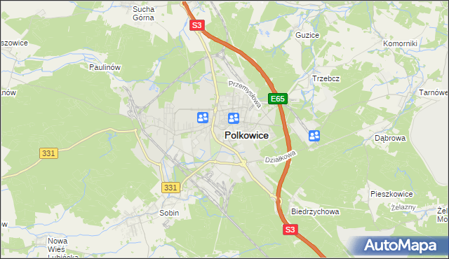 mapa Polkowice, Polkowice na mapie Targeo