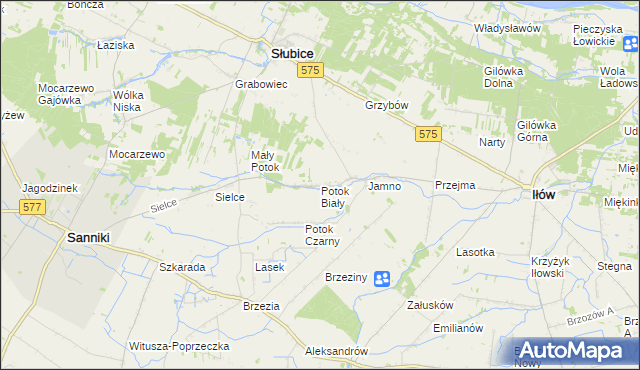mapa Potok Biały, Potok Biały na mapie Targeo