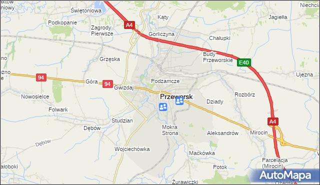 mapa Przeworsk, Przeworsk na mapie Targeo