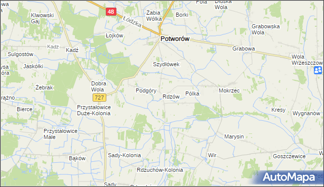 mapa Rdzów, Rdzów na mapie Targeo