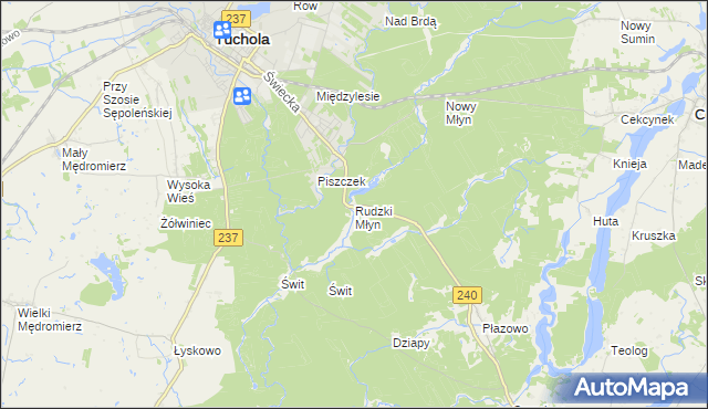 mapa Rudzki Młyn, Rudzki Młyn na mapie Targeo