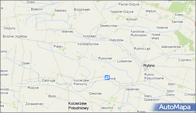 mapa Rybionek, Rybionek na mapie Targeo