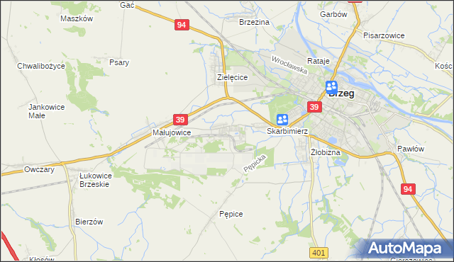 mapa Skarbimierz-Osiedle, Skarbimierz-Osiedle na mapie Targeo