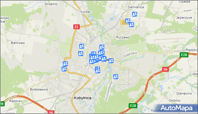 mapa Słupska, Słupsk na mapie Targeo