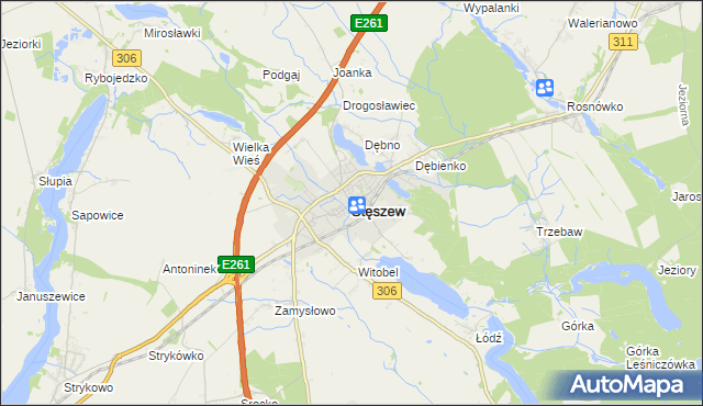 mapa Stęszew, Stęszew na mapie Targeo