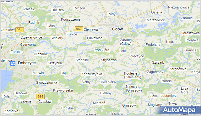 mapa Stryszowa, Stryszowa na mapie Targeo