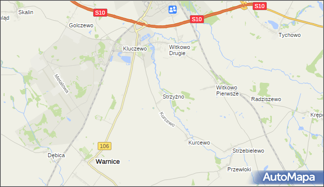 mapa Strzyżno, Strzyżno na mapie Targeo