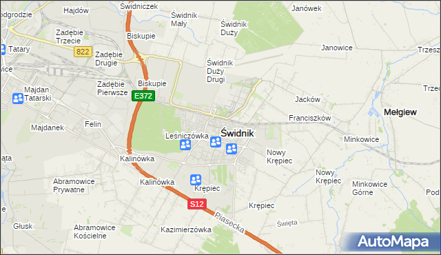 mapa Świdnika, Świdnik na mapie Targeo