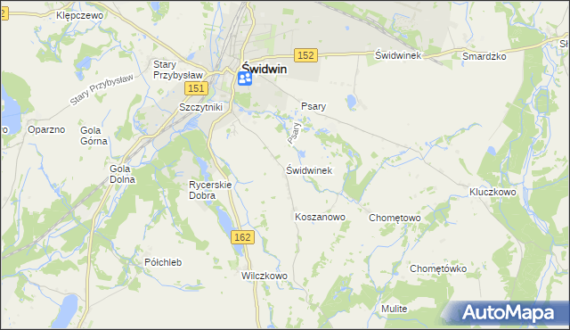 mapa Świdwinek, Świdwinek na mapie Targeo