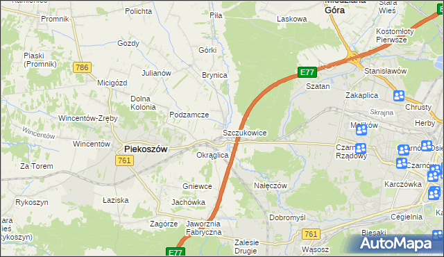 mapa Szczukowice, Szczukowice na mapie Targeo