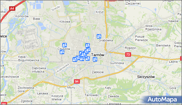 mapa Tarnów, Tarnów na mapie Targeo