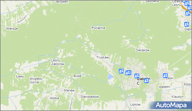 mapa Truskaw, Truskaw na mapie Targeo