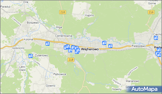mapa Wejherowo, Wejherowo na mapie Targeo