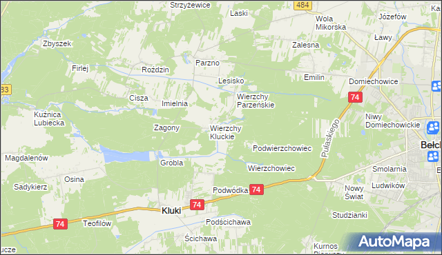 mapa Wierzchy Strzyżewskie, Wierzchy Strzyżewskie na mapie Targeo