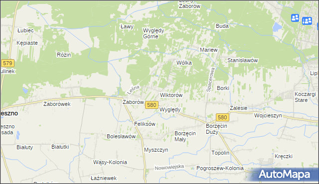 mapa Wiktorów gmina Leszno, Wiktorów gmina Leszno na mapie Targeo