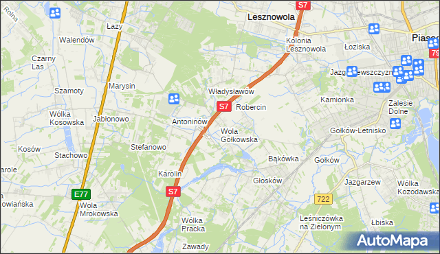 mapa Wola Gołkowska, Wola Gołkowska na mapie Targeo