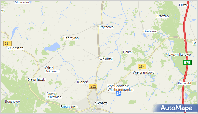 mapa Wolental, Wolental na mapie Targeo